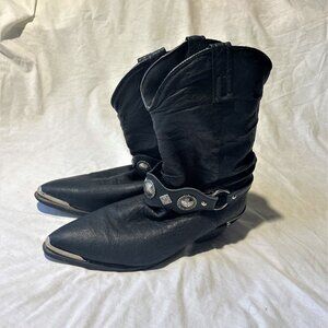 Dingo 8.5M Womens Black Leather cowgirl Boots 22190